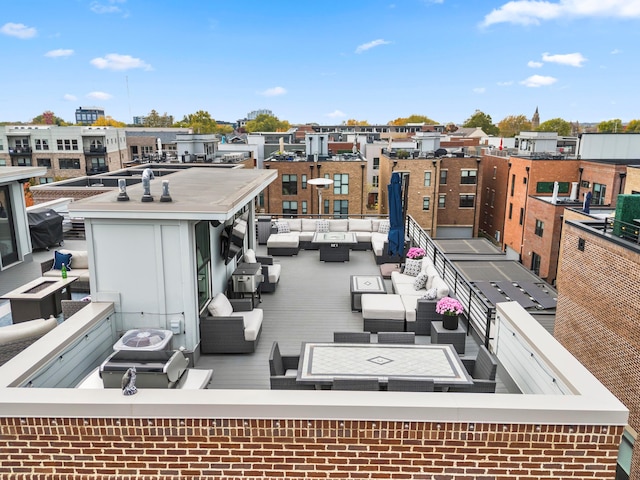 exterior space with an outdoor hangout area