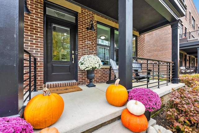 entrance to property with a porch