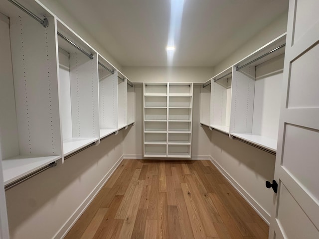 walk in closet featuring wood finished floors