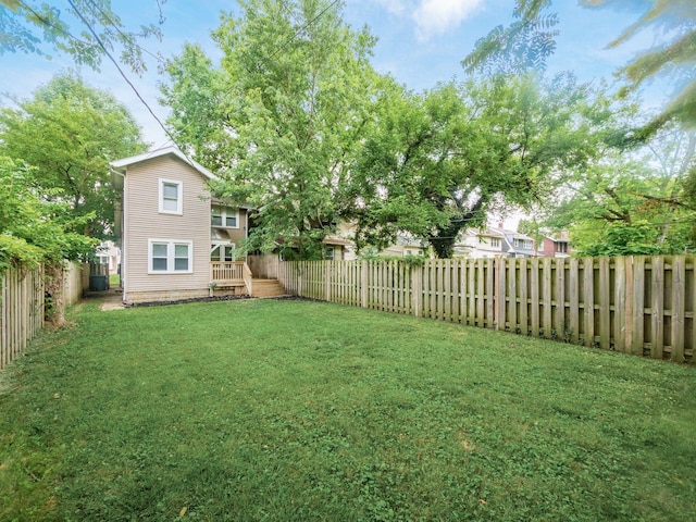 view of yard with a deck