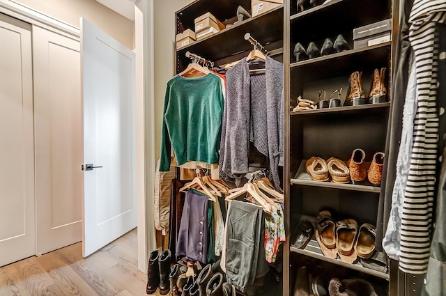 spacious closet featuring wood-type flooring