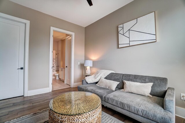 living room featuring wood-type flooring