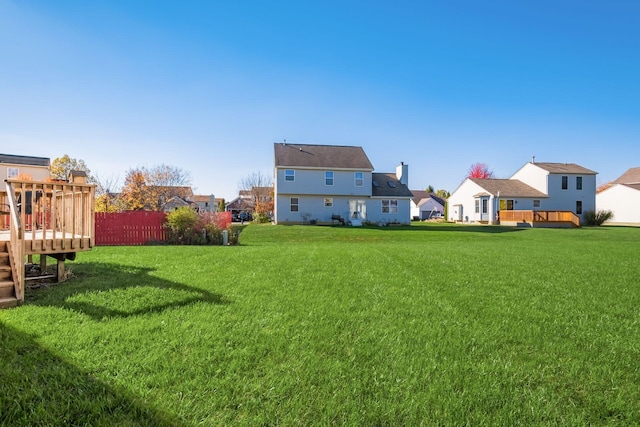 view of yard featuring a deck