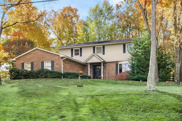 view of front property with a front lawn