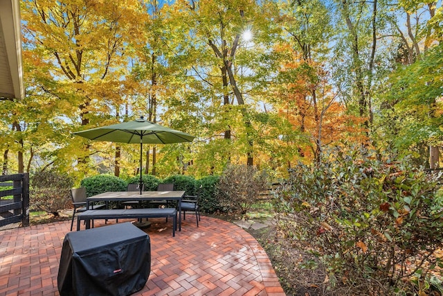 view of patio / terrace featuring a grill