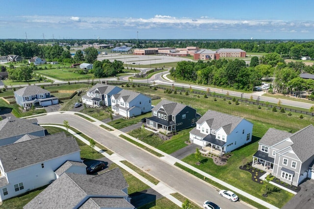 aerial view with a residential view