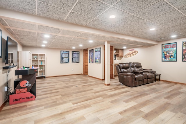 living room featuring light hardwood / wood-style floors