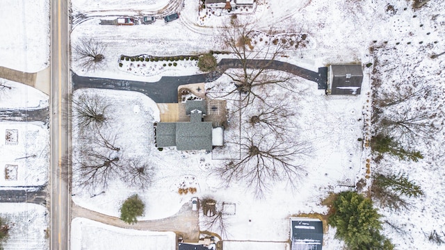 view of snowy aerial view