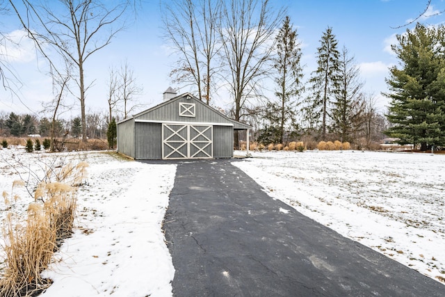 view of snow covered structure