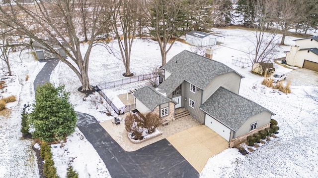 view of snowy aerial view