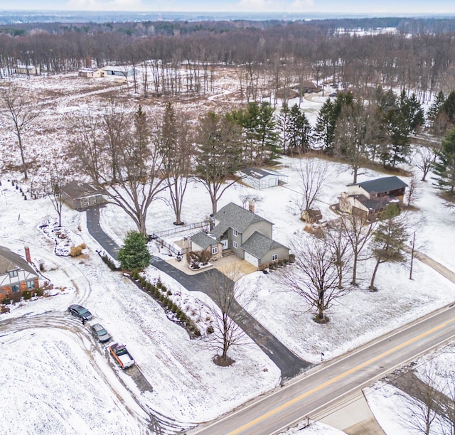 view of snowy aerial view