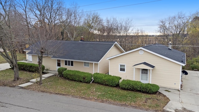 view of single story home