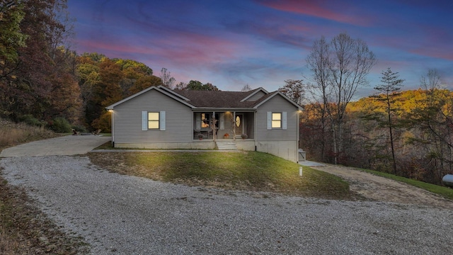 view of front of house with covered porch