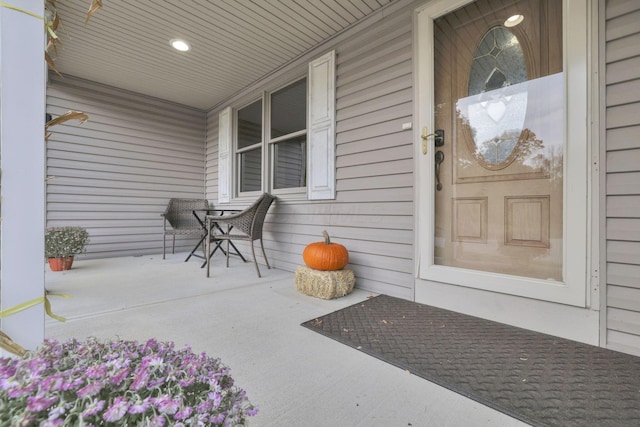 property entrance with a porch