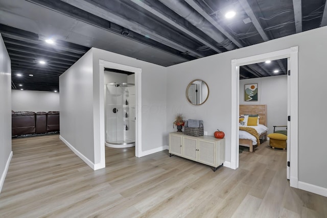 corridor featuring light wood-type flooring