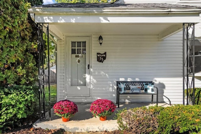 entrance to property with a porch