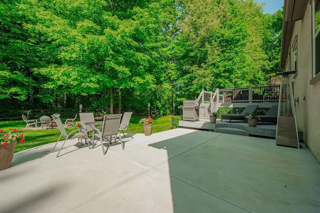 view of patio featuring a deck