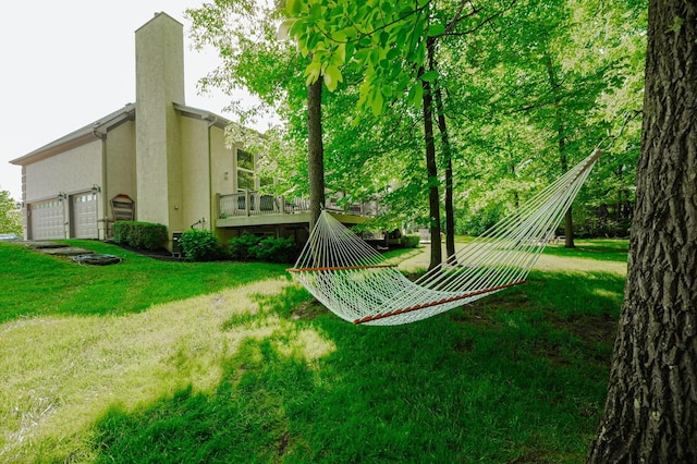 view of yard featuring a deck