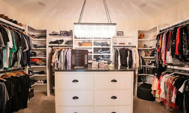 spacious closet with carpet floors