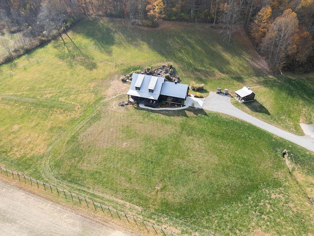 bird's eye view with a rural view