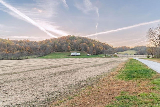 view of road featuring a rural view