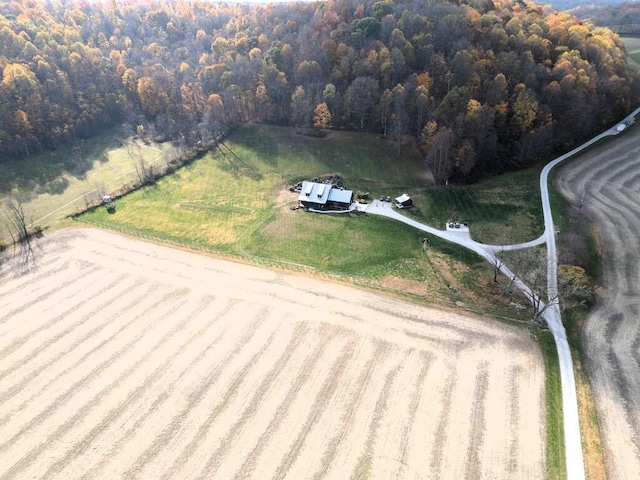 aerial view with a rural view