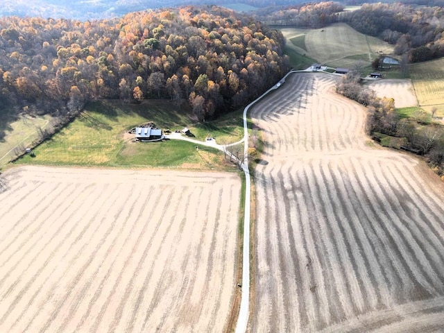 bird's eye view with a rural view