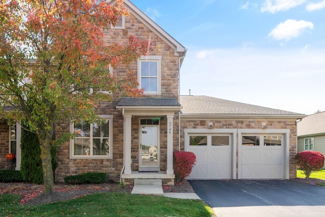 view of property featuring a garage