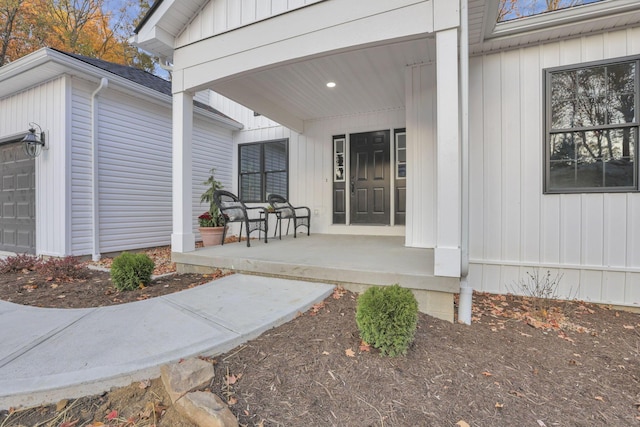 entrance to property with covered porch