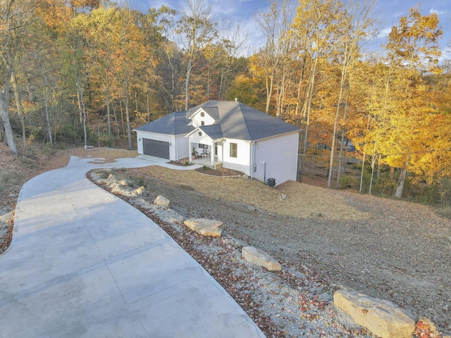 view of home's exterior featuring a garage