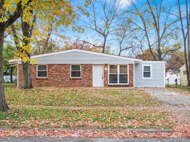 view of single story home