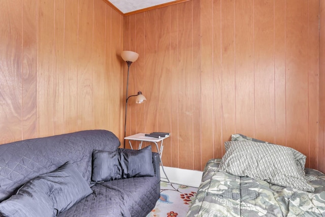 622 S Poplar St, Bucyrus, OH 44820 - carpeted bedroom with wood walls