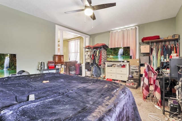 622 S Poplar St, Bucyrus, OH 44820 - bedroom with carpet floors and a ceiling fan