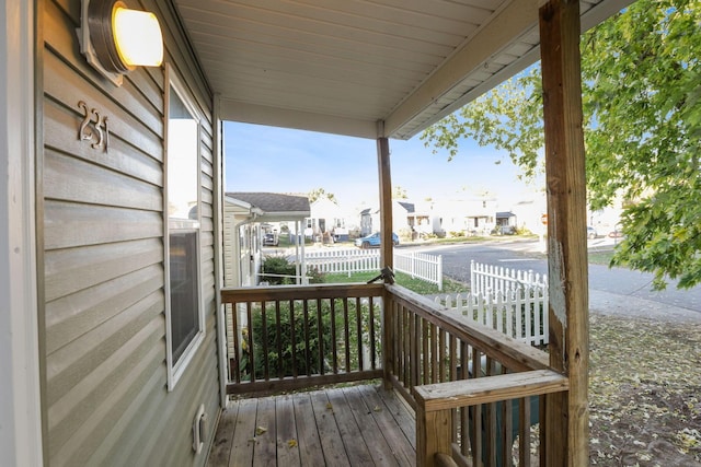 wooden deck with covered porch