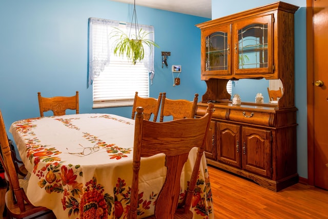 dining room with light hardwood / wood-style floors