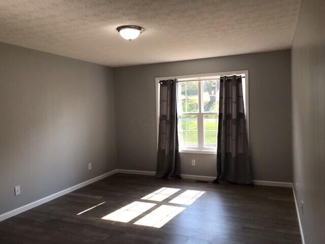 unfurnished room featuring dark wood-type flooring