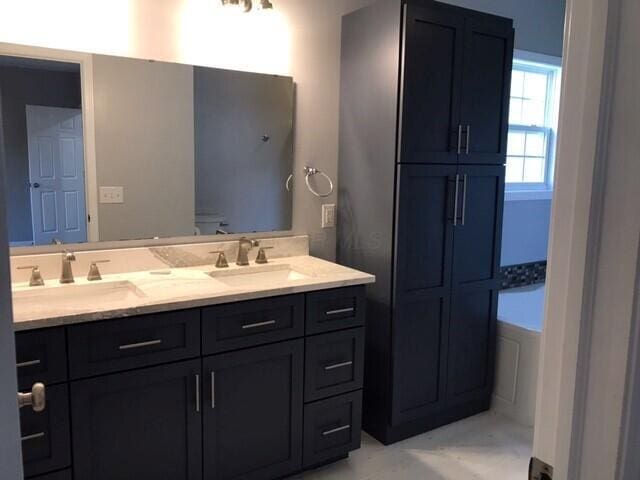 bathroom with vanity and toilet