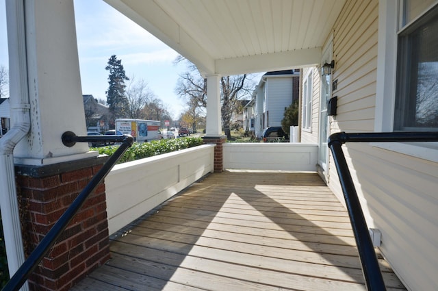 deck featuring a porch