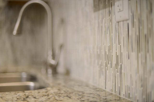 interior details featuring light stone counters