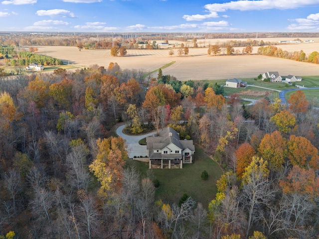 aerial view with a rural view