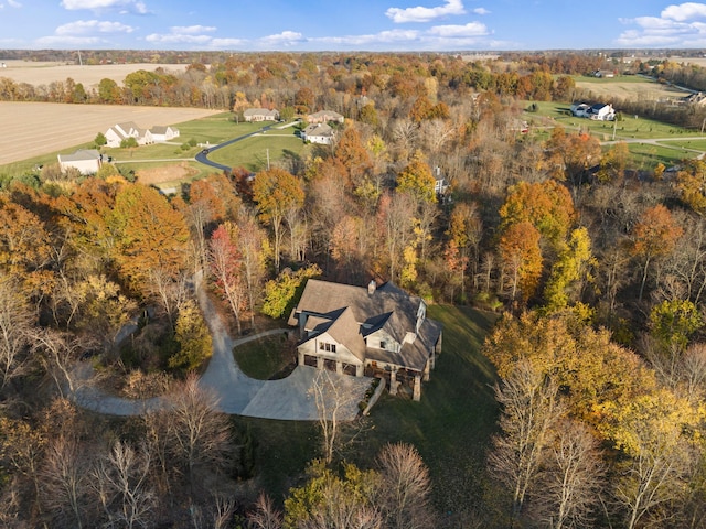 bird's eye view with a rural view