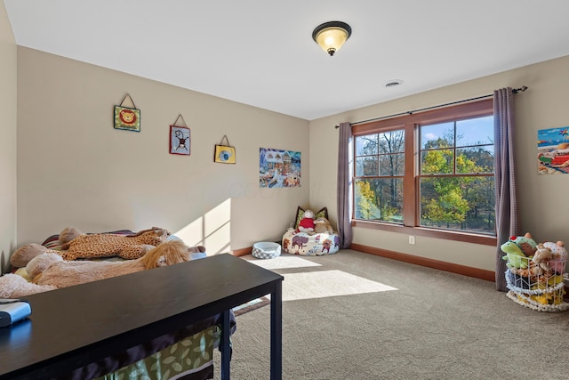 game room featuring carpet floors