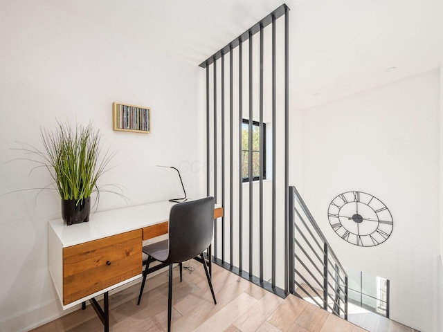 office space featuring light hardwood / wood-style floors