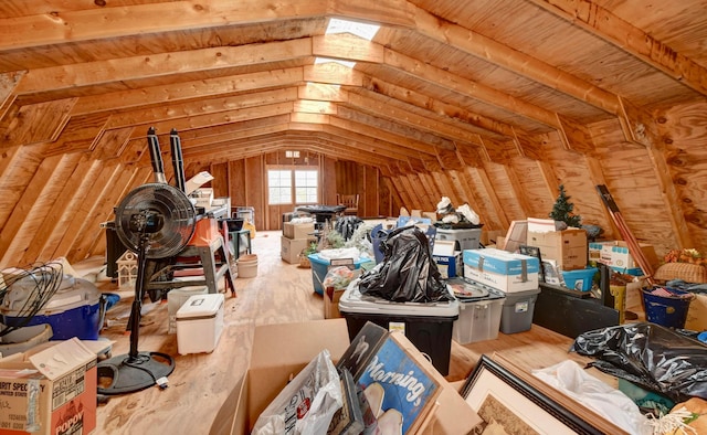 view of unfinished attic