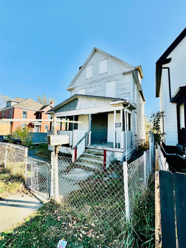 view of front of property with a porch