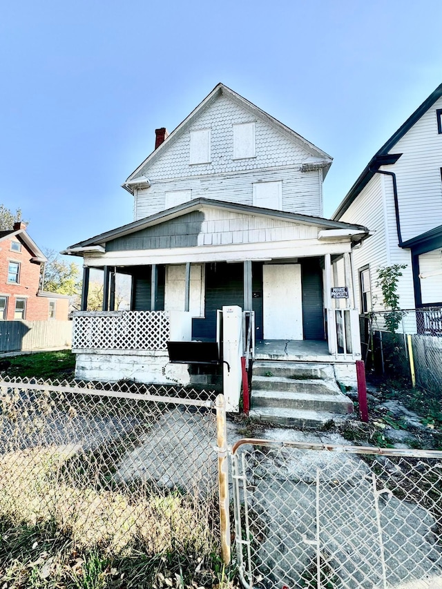 view of front of home with covered porch