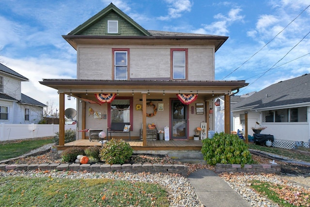 view of front of property with a porch