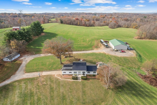 bird's eye view featuring a rural view