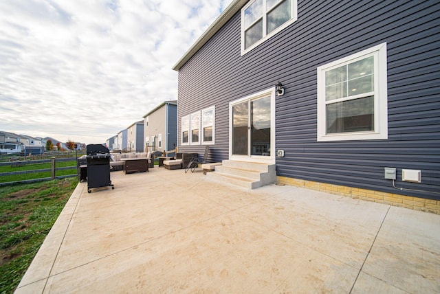 view of patio featuring an outdoor living space