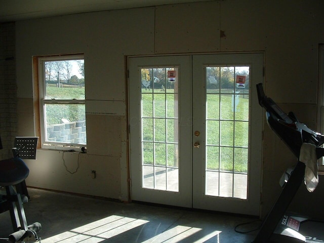 doorway with french doors